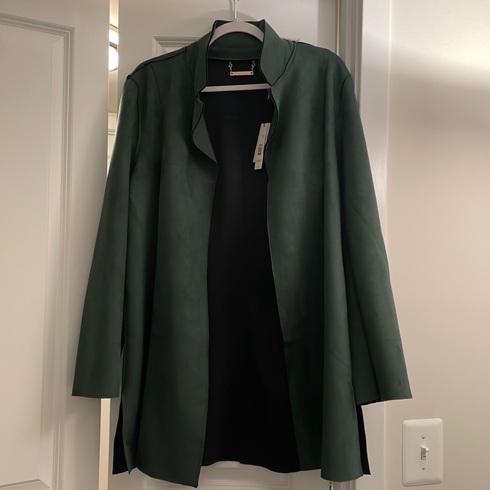 NWT Tahari Emerald Faux Suede Jacket